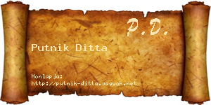 Putnik Ditta névjegykártya